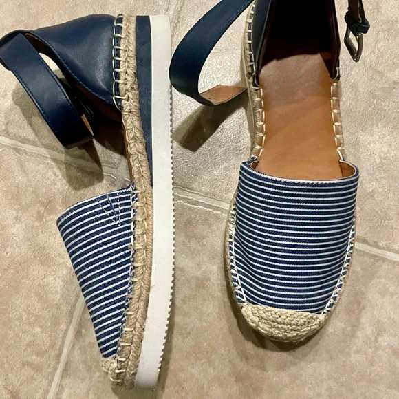 a.n.a Blue and Tan Espadrilles Nautical Style - Picture 2 of 4